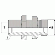 Droit mâle cloison 24° x mâle gaz cylindrique - 3/8' , 16.66 , 18X150 , 12
