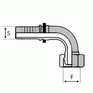 Embouts Série Gaz Français G Cône 24° - Femelle - 90° (DKF90) - SFCG900420 - M20X150