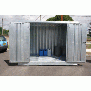 Entrepôt de stockage 3 m - modèle avec fourreaux et rétention 727 litres - fabrication française