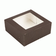 García de Pou Garcia de Pou 200 unités - Boîtes Patisseries Avec Fenêtre 'Thepack' 250 G/M2 + Opp 18X18X7,5 Cm Chocolat Carton Ondulé Nano-Micro
