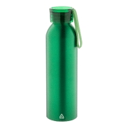 Gourde de sport - aluminium recyclé - 600 ml - couvercle assorti et sangle en silicone Gourde de sport - aluminium recyclé - 600 ml - couvercle assorti et sangle en silicone