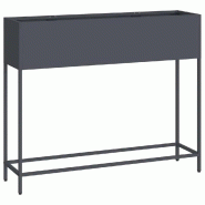 Helloshop26 - Bac de jardin surélevé rectangulaire moderne 100 x 26 x 82 cm facile à nettoyer en acier anthracite 02_0052090 - acier 3000237241891
