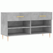 Helloshop26 - Banc à chaussures bottes commode étagère meuble entrée rangement 102 x 35 x 55 cm bois d'ingénierie gris 02_0022965 - gris Bois mas