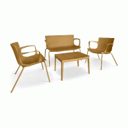 Now's Home - Salon De Jardin En Polypropylene Et Metal Ocre Montauk - 3256390252452