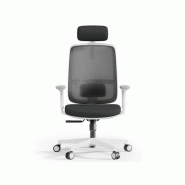 Siège de bureau Totto - têtière et support lombaire réglable - mécanisme synchrone - gris clair Siège de bureau Totto - têtière et support lombaire réglable - mécanisme synchrone - gris clair