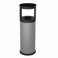 Stil Casa corbeille auto-extinguible avec cendrier, acier peint, Ø 25xh. 80 cm, bord inférieur en plastique de protection du sol, 25 litres, gris. - Stil Casa corbeille auto-extinguible avec cendrier, acier peint, Ø 25xh. 80 cm, bord inférieur en plastique de protection du sol, 25 litres, gris. -