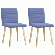 VidaXL Chaises à manger lot de 2 bleu jean tissu Modèle Atria - 4101184