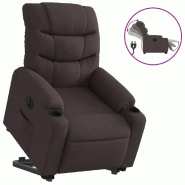 VidaXL Fauteuil inclinable électrique marron foncé tissu Modèle Beldelion - 3206668