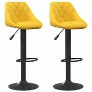 VidaXL Tabourets De Bar Lot De 2 Jaune Moutarde Velours - jaune 335356 VidaXL Tabourets De Bar Lot De 2 Jaune Moutarde Velours - jaune 335356