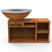 Brasero Ø100cm Acier Corten avec socle XL - acier AHL-BG4