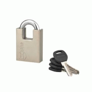 Cadenas à clé Quadra, acier, chantier, anse protégée acier, 50mm, 4 clés - THIRARD - gris 3150260955224 Cadenas à clé Quadra, acier, chantier, anse protégée acier, 50mm, 4 clés - THIRARD - gris 3150260955224