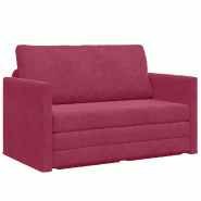 Canapé-Lit 110cm Bordeaux Velours Modèle Corveline - 8721158716255