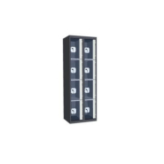 Casiers consigne à monnayeur, portes transparentes, 2 colonnes de 4 cases larg.300 mm, anthracite/ gris clair Casiers consigne à monnayeur, portes transparentes, 2 colonnes de 4 cases larg.300 mm, anthracite/ gris clair