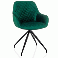 Chaise de salle à manger / chaise à coque ELVERUM velours vert hjh LIVING - vert polyester 729472