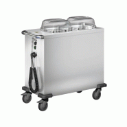 Chariot chauffe-assiettes 2 piles - 120 assiettes ø 26-31cm - Sur roulettes Blanco 2SHV26-31