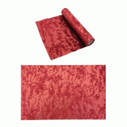 Chemin de table velours Heaven bordeaux/bordeaux métal 28cm x 3m