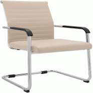 CLP Chaise cantilever Hakon aspect cuir Métal HBT: 90x55x62 cm Crème - beige métal 327769