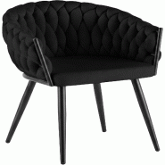 CLP Chaise de salle a manger Molise velours Velours HBT: 80x58x57 cm Noir Velours - noir textile 327796