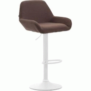 CLP Tabouret de bar Braga tissu avec pied en métal Marron/Blanc - marron textile 314526 CLP Tabouret de bar Braga tissu avec pied en métal Marron/Blanc - marron textile 314526