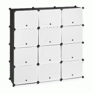 Helloshop26 - Étagère à chaussures modulable rangement optimal 24 compartiments 90 x 30 x 100 cm en plastique noir 13_0011003 - noir 3000245526829