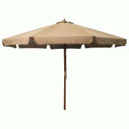 Helloshop26 - Parasol mobilier de jardin avec mât en bois 330 cm taupe 02_0008123 - Bambou 3000434747769