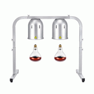 Lampe chauffante infrarouge de buffet sur pied réglable en hauteur 2 ampoules rouges) Argentée PREMIUM - GOLDINOX - argenté aluminium 3701770846269 Lampe chauffante infrarouge de buffet sur pied réglable en hauteur 2 ampoules rouges) Argentée PREMIUM - GOLDINOX - argenté aluminium 3701770846269