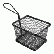Panier à frites en inox noir 2 portions 12,5x10x7,5cm - par 6