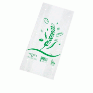 Sacs liasses pains coupés N°3 déco vert 16x35+5cm - 100% biodégradable et compostable - par 200