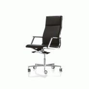 Fauteuil de direction confort cuir - Nulite X28 - revêtement cuir de vache, structure chromée, mécanisme basculant décentré Fauteuil de direction confort cuir - Nulite X28 - revêtement cuir de vache, structure chromée, mécanisme basculant décentré