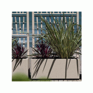 Stefanplast Jardinière rectangulaire Ethica avec dossier, 80 cm, gris tourterelle - matière synthétique 8003507686038