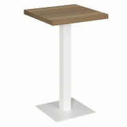 Table mange debout Cage blanc plateau olivier 70x70x111cm
