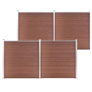 Vidaxl clôture de jardin wpc 699x186 cm marron 3053209