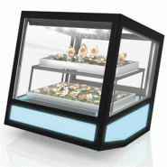 Vitrine réfrigérée de présentation cubique à poser base avec rétro illuminée et RGB QBO Sayl - 1 étagère_0