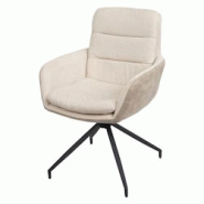 Décoshop26 - Chaise de salle à manger x1 inclinable pivotante position automatique tissu crème beige 04_0006335 - beige 3000261712992 Décoshop26 - Chaise de salle à manger x1 inclinable pivotante position automatique tissu crème beige 04_0006335 - beige 3000261712992