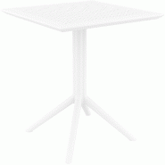 Décoshop26 - Table de jardin carrée blanc – design moderne en résine plastique résistante 10_0002952 - 3000251327373