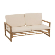 FAUTEUIL 2 PERSONNES AVEC COUSSIN LOVA BAMBOU /  NATUREL