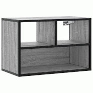 Helloshop26 - Meuble TV mural industriel design pratique 60 x 31 x 39,5 cm en bois sonoma gris 02_0049623 - gris métal 3000235932432