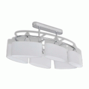Helloshop26 - Plafonnier moderne design contemporain 55 x 25 x 27 cm pour 6 ampoules E14 finition chromée 02_0046241 - verre 3000234120786