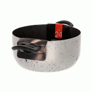 Mamù JANE2CAS2MXXXX24 Plat à four antiadhésif en aluminium avec deux poignées, 24 cm - gris aluminium JANE2CAS2MXXXX24