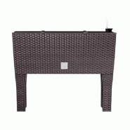 Prosperplast - Jardinière haute rectangulaire 30 L avec arrosage automatique, ocre foncé, 60x25x46 cm, avec pieds - marron plastique ZA1038