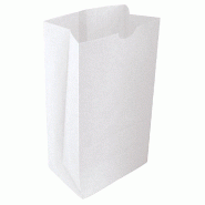 Sac kraft SOS blanc 12x7x21cm - par 200 - fond plat rectangulaire