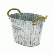 Seau zinc ovale "Tentation" 28x21x20cm - par 16