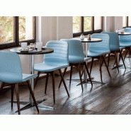 Lot de 2 chaises de réunion Liù S L TS avec assise en cuir et piètement en bois massif Lot de 2 chaises de réunion Liù S L TS avec assise en cuir et piètement en bois massif