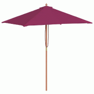 VidaXL Parasol d'extérieur avec mât en bois 150x200 cm rouge bordeaux Modèle Outdoor Calypso Plus - rouge 44537