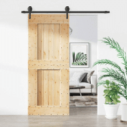 Vidaxl porte coulissante et kit de quincaillerie 85x210 cm pin massif 3203205 Vidaxl porte coulissante et kit de quincaillerie 85x210 cm pin massif 3203205