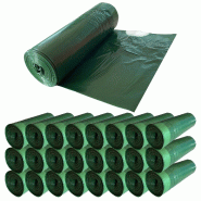 WellHome - Lot de 500 sacs poubelle de 30 L à fermeture automatique et étanches, fabriqués à partir de matériaux recyclés. - vert plastique PK4057