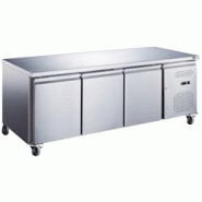 A.C.L - Table réfrigérée 3 portes - 339 L - sans dosseret évaporateur traité - inox MM99171061 A.C.L - Table réfrigérée 3 portes - 339 L - sans dosseret évaporateur traité - inox MM99171061