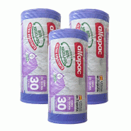 Alfapac - Sacs poubelle à fermeture automatique 30 L 55 x 60 cm « Lavande », 3 rouleaux x 15 unités (80 % recyclés) - violet PK6949