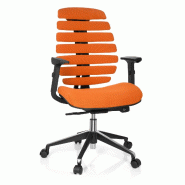 Chaise de bureau / Chaise pivotante ERGO LINE II tissu orange hjh OFFICE - orange polyester 714520
