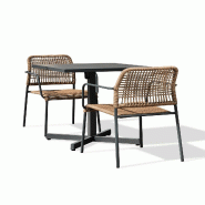 Ensemble repas de jardin 2 places en acier - 3700286490904